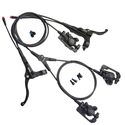 2 Piston Oil Pressure Disc Brake Lever With Rear Dual Brake Caliper for Cargo Tricycle Electric Trikes Bike