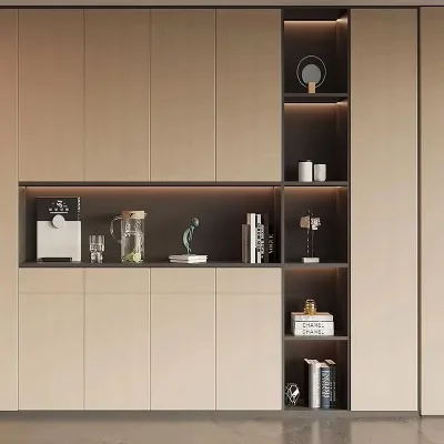 Stylish Wooden Display Cabinet with Adjustable Shelves