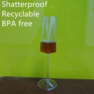 Plastic 10 Oz Hexagonal Champagne Flutes Reusable Glasses PET Whisky Glasses for Party