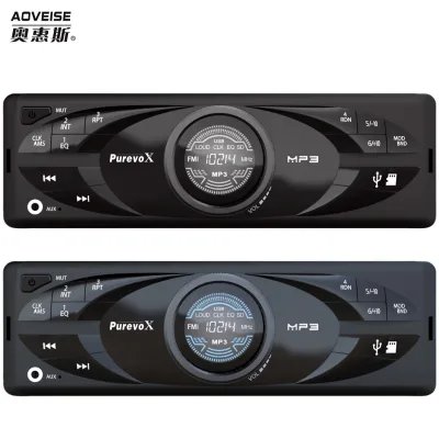 AOVEISE Blue3 Professional 1 Din Car Mp3 Player Black Usb LCD Display Wireless Car Bluetooth Receiver Adapter 3.5mm Aux 6 Months