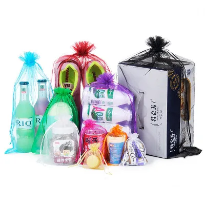 Drawstring Glossy Surface Organza Pouches 7*9cm Cosmetic Baby Shampoo Soap Christmas Gifts Fujuan Brand Packaging China Model