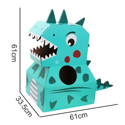 Cartoon Wearable Cardboard Box Dinosaur Kindergarten Diy Handmade Toys