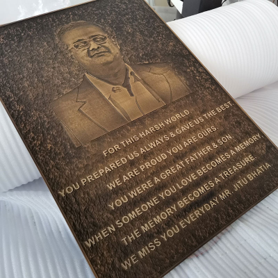 Custom Metal Memorial Grave Plaques Outdoor Metal Grave Memorial Plaque With Raised Lettering