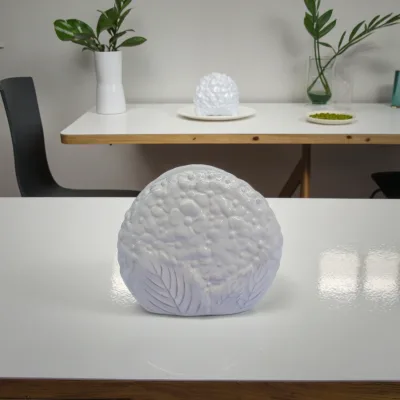 Embossed White 3D Flower Ceramic Napkin Holder for Home,Custom Sculpted Hydrangea Texture Table Decor Ceramic Napkin Holders