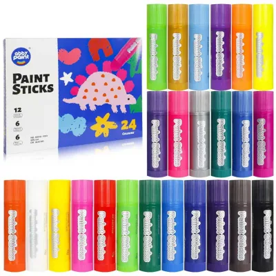 Solid Gouache 24 Colors Painting Stick Set Washable Non-toxic Silky Pastel Coloring Set Soft Paint Sticks