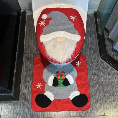 New Hot Selling Christmas Faceless Santa Toilet Cover Home Hotel Bathroom Holiday Decoration Wholesale