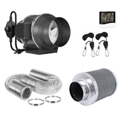 6 INCH Gardening Growing Kit Tent Kit for Home Gardening Fan Kits with Adjustable Speed