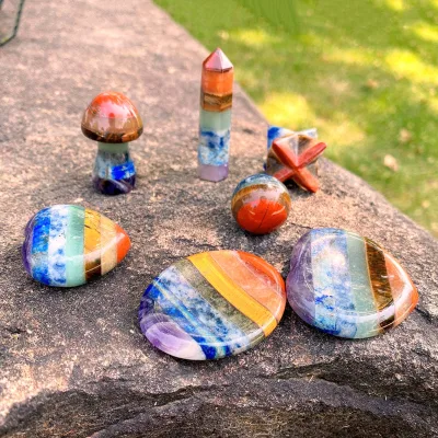 Seven Chakra Crystals Carvings Wholesale High Quality 7 Crystal Chakra Stone