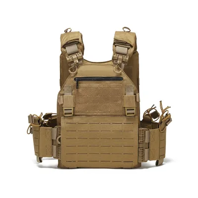 Chest Tactical Vest with Waterproof Camouflage External Frame Hunting Protective Gear with Waistcoat Pouches