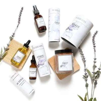 Recyclable Customized White Cardboard Tube for Skin Care Oil Bottle Packaging Facial Oil Essential Oil Bottle Paper Cylinder Jar