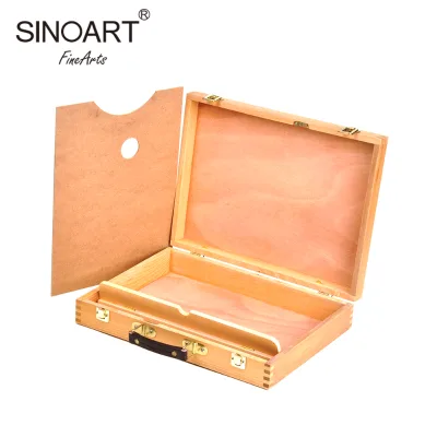 Easy Carry Foldable Professional Artist Wooden Box Easel With Painting a Wooden Palette