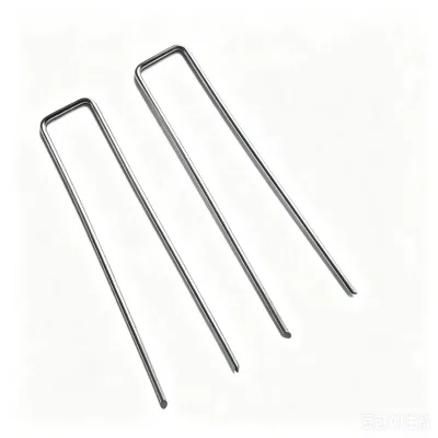 Custom 4-12 Inch Length Black Wire Sharp Garden Stakes Weed Mat Pins for Outdoor Tent Rope Anchorage