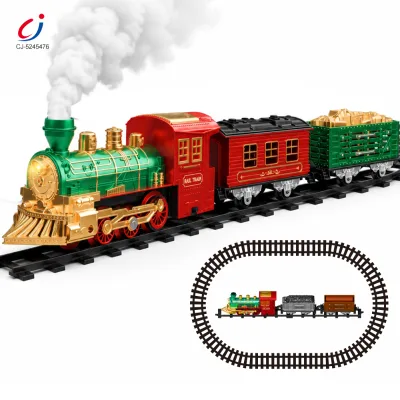 Chengji Classic Steam Spray Train Toy Experience Assembly Simulated Electric Lighting Music Cartoon Small Christmas Toy Trains