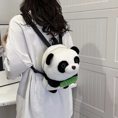 Cute Panda Plush Backpack, Male Doll Backpack, Cartoon Panda Gift, Children's Backpack