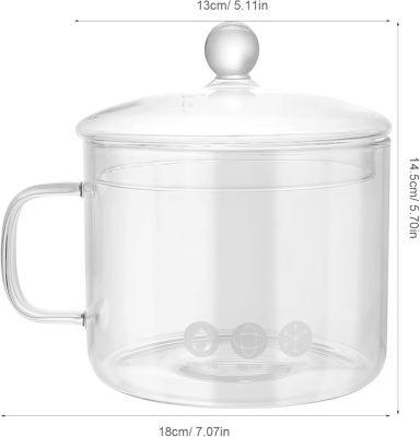 1.5L/50oz Simmer Pot for Stove Potpourri, Heat Resistant Cooking Pots with Lids and Handles, Glass Pots for Cooking on Stove,