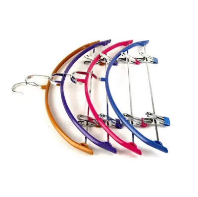Wholesale 2 Piece Set Clips Vinyl Coating Skirt Clothes Hanger