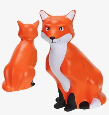 Custom Fox Shaped Stress Relief Squeeze Balls Promotional Logo Imprint Giveaway Office Stationery Supplies