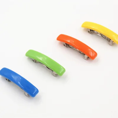 4PK Cute Small Simple Solid Colorful Strong Holding Plastic Hair Barrette