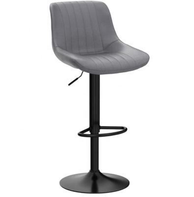 Bar Stool Height Adjustable Velvet Fabric Swivel Barstool Bar Chairs Breakfast Dining Stools With Backrest and Armrest for Bar