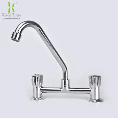 Factory Direct Sale ABS Plastic Double Handles Chroming Polish Faucet for Kitchen
