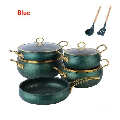 Mary 11-piece Aluminum Non-stick Cookware Set Utensils Steamer Expandable Pots 20/24/28 cm Modern Minimalist Design