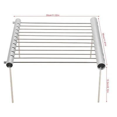 Portable Barbecue Tube Stainless Steel Folding Camping Grill Rack for Outdoor