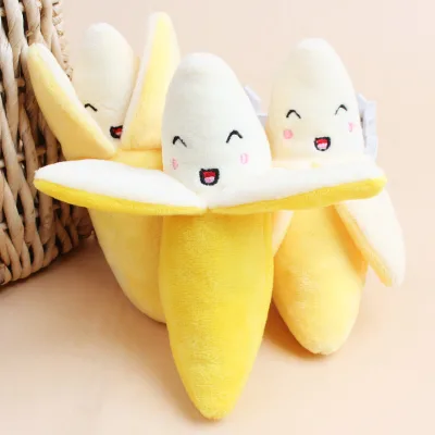 High Quality Squeaky Banana Dog Toy Plush Puppy Chew Ring Sustainable and Bite-Resistant Training Toy