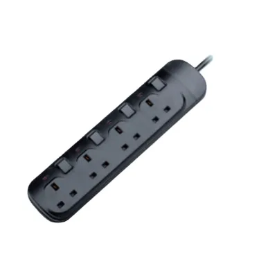 250v 10A 13A Relay Controlled Strips Black 6 Gang Power Outlet UK 3 Pin Socket Wall Socket Light Uk Socket Outlet