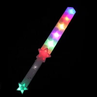 Multi Color Party Supplies Flashing LED Wand Toy Stick Glow in Dark Light up Swords Led Music Stick
