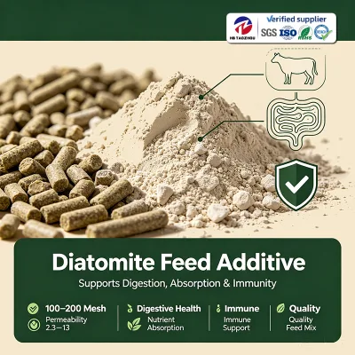 Natural Diatomite Earth Powder For Animal Feed Anti Caking Toxin Binder Additive Livestock Mineral China Manufacturer