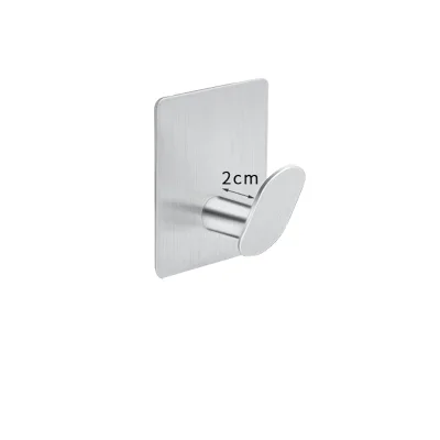 OEM 304 Stainless Steel Single Adhesive Hook Novelty Design for Kitchen Bathroom Door Clothes Towel Wardrobe Coat Key Storage