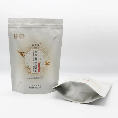Standard Size Matte Beige Stand up Zipper Pouch Empty Bag for Pet Food Tea Snack Candy