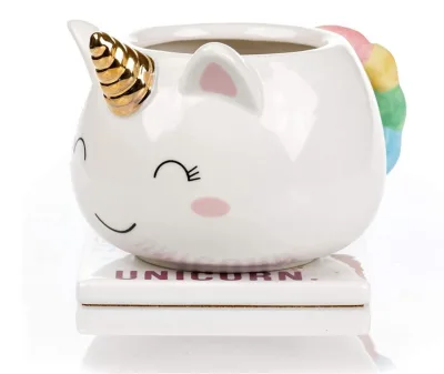 Unicorn Mug and Coaster Set - Cute Mug - Unicorn Coasters - Handcrafted 3D Coffee Mug with Always Be Yourself Unless