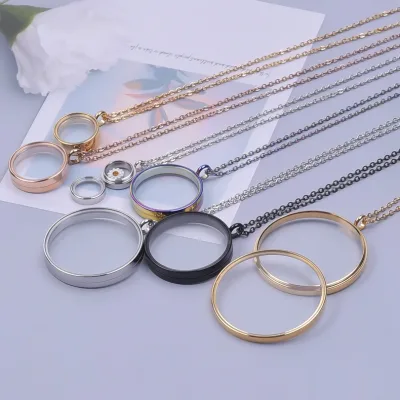 Quality Stainless Steel Round Locket Pendant Necklace