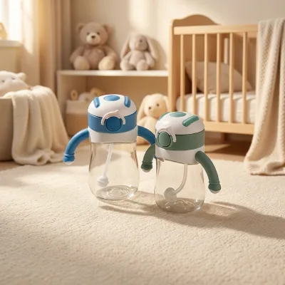 Wholesale Wide-neck PPSU Anti-colic Baby Bottle Flip-top Straw Cup Baby Drinking Cup Handle 60 Caliber Training Cup