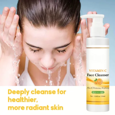 Vitamin C Facial Cleanser Cleansing Oil Control Moisturizing Refreshing Facial Cleanser for Men and Women