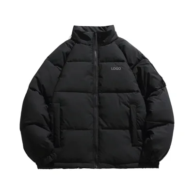 Edingle Unisex Winter Casual Varsity Jacket Puff Blouson with Stand Collar Full Zip Closure Single Breasted Custom Logo