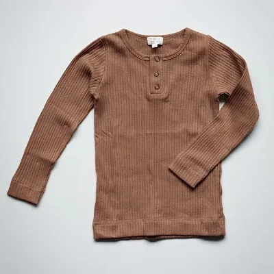 Snap Button Ribbed Baby Onesie Bodysuit Top