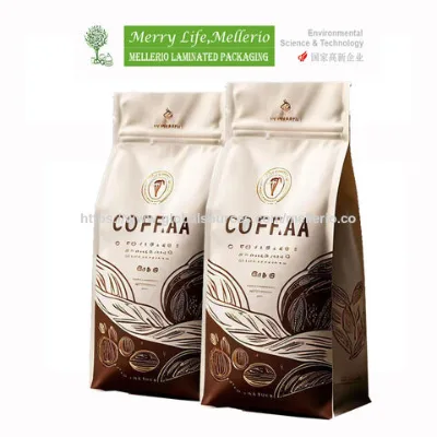 Wholesale high quality customized laminated coffee pouch with one way valve packaging and zipper