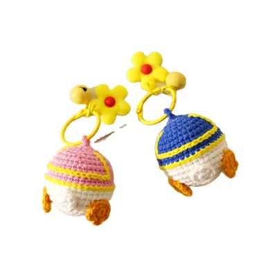 Handmade Crocheted Keychain Crochet Keyrings Lovely Duck Buttocks Keychain Bag Accessories