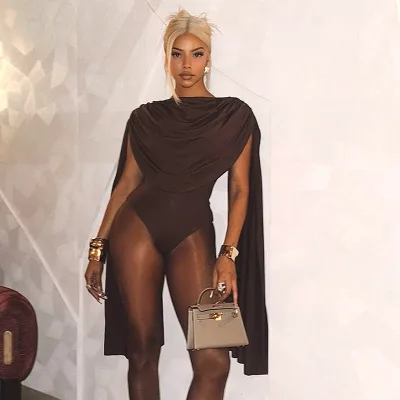 Y0141 New Slim Fit Swing Collar Design Bottom Top Long Sleeved Sexy Jumpsuit