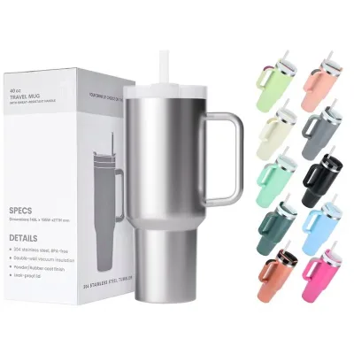 New Product 2024 Custom Stanleies Cup 40oz with Handle Insulated Termos Tumbler Travel Mugs with Straw and Lid for Gifts