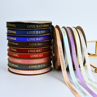 Brand ribbon Hot gold ribbed ribbon love Flower Gift wrap ribbon