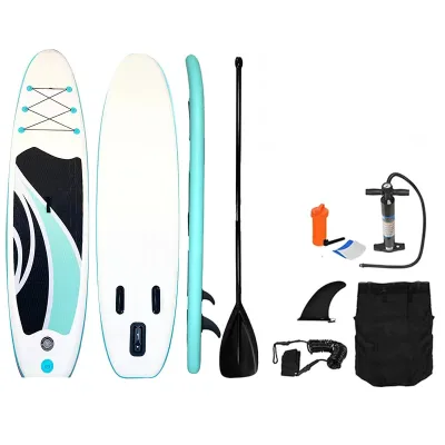 Black Green Striped Vertical Paddleboard Accessory Anti-slip Inflatable Water Sports Gear Printed Scheme Drop Stitch Material