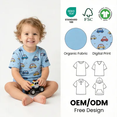 Custom High End Ecofriendly Organic Baby T-shirts Cotton Baby Boy T-shirt Oem Baby Clothes Wholesale Vendor