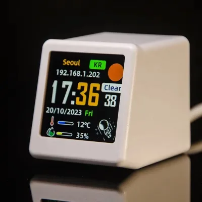 Portable Small Smart Weather Station Display Temperature Humidity Time Alarm Clock Desktop Decoration