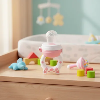 Custom Logo Silicone Baby Fruit Feeder Teether, Cute Pig Shape , OEM ODM Wholesale Low MOQ Baby Product