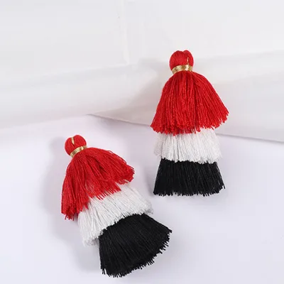 Three Layer Cotton Tassel Colorful Jewelry for Earring Necklace Bracelet Fashion Jewelry Making Fashion Jewelry