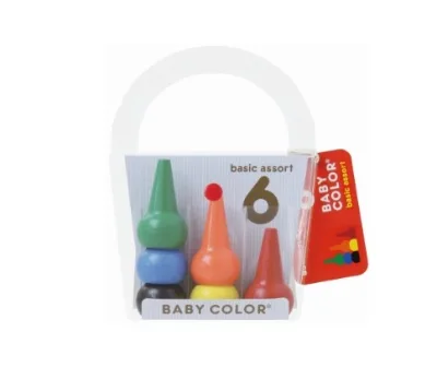 Wholesale High Quality 6-Color Japanese Building Block Crayons Washable Non-Stick Toys Crayon Set for Children