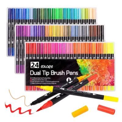 SINOART 12-120 Customizable Colors Art Marker Watercolor Pen Brush Markers Dual Tip Fineliner Drawing for Art Supplies